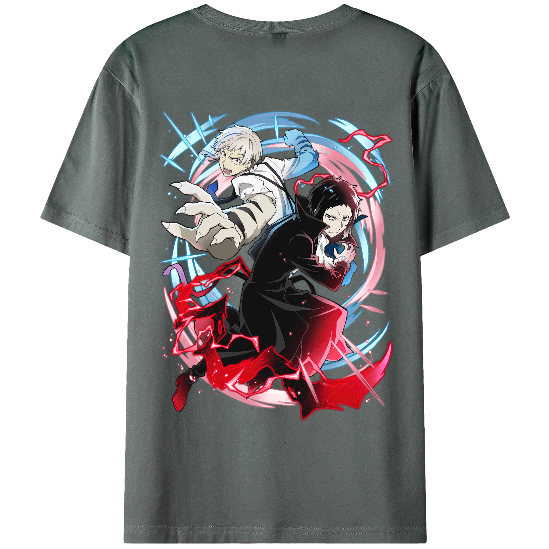 （画像用） 文豪ストレイドッグス Bungo Stray Dogs 綿100％ メンズ半袖Tシャツ（バックプリント） 通気性